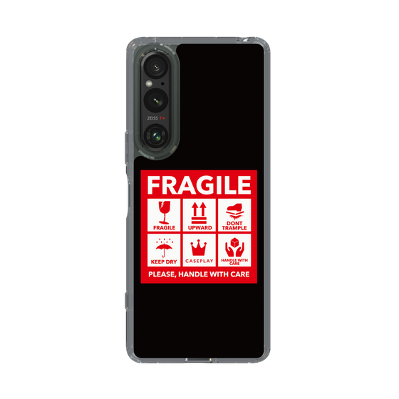 スリムプロテクションケース［ FRAGILE Sticker - Black ］