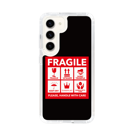 スリムプロテクションケース［ FRAGILE Sticker - Black ］