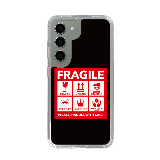 スリムプロテクションケース［ FRAGILE Sticker - Black ］