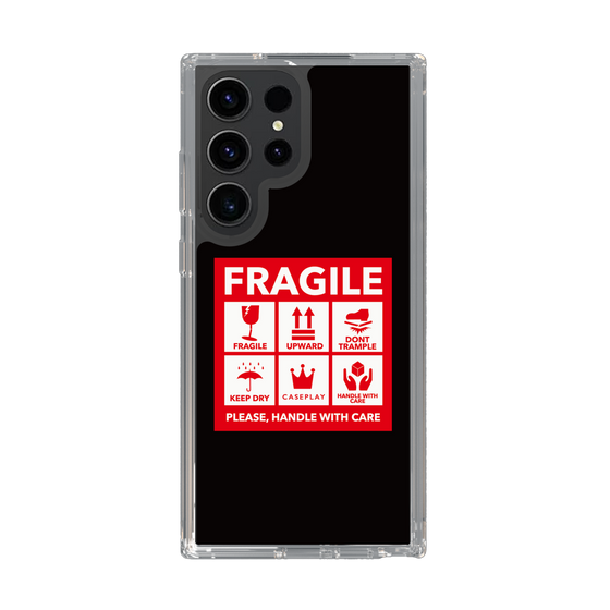 スリムプロテクションケース［ FRAGILE Sticker - Black ］