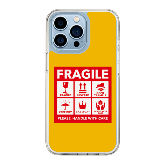 スリムプロテクションケース［ FRAGILE Sticker - Yellow ］