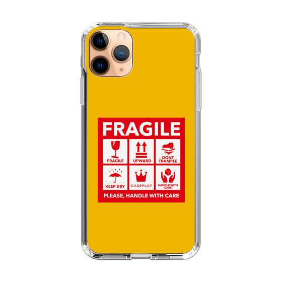 スリムプロテクションケース［ FRAGILE Sticker - Yellow ］