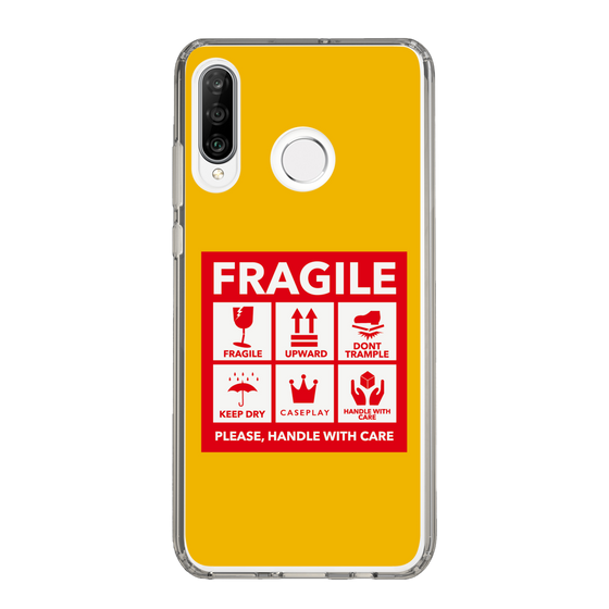 スリムプロテクションケース［ FRAGILE Sticker - Yellow ］