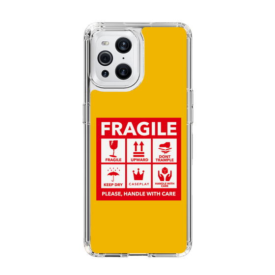 スリムプロテクションケース［ FRAGILE Sticker - Yellow ］