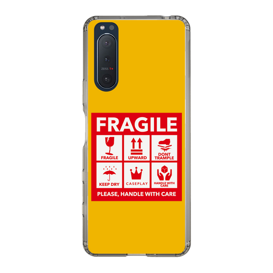 スリムプロテクションケース［ FRAGILE Sticker - Yellow ］