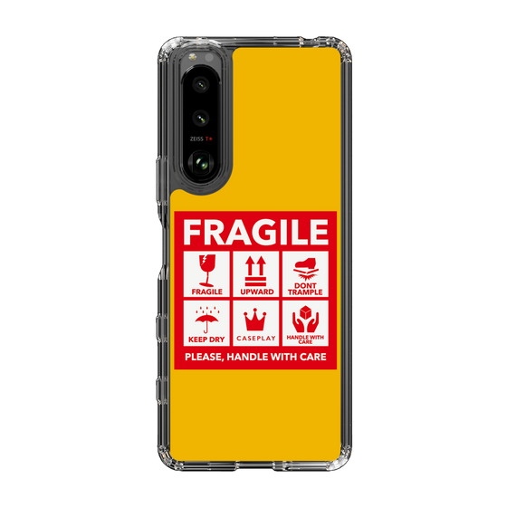 スリムプロテクションケース［ FRAGILE Sticker - Yellow ］