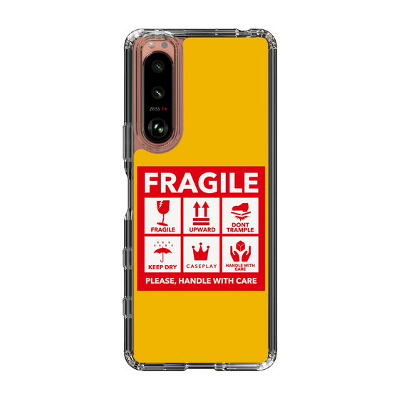 スリムプロテクションケース［ FRAGILE Sticker - Yellow ］