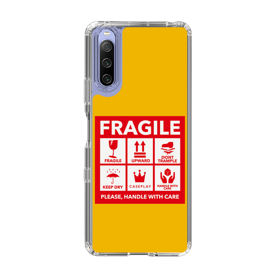 スリムプロテクションケース［ FRAGILE Sticker - Yellow ］