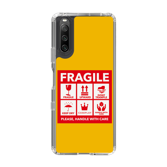 スリムプロテクションケース［ FRAGILE Sticker - Yellow ］