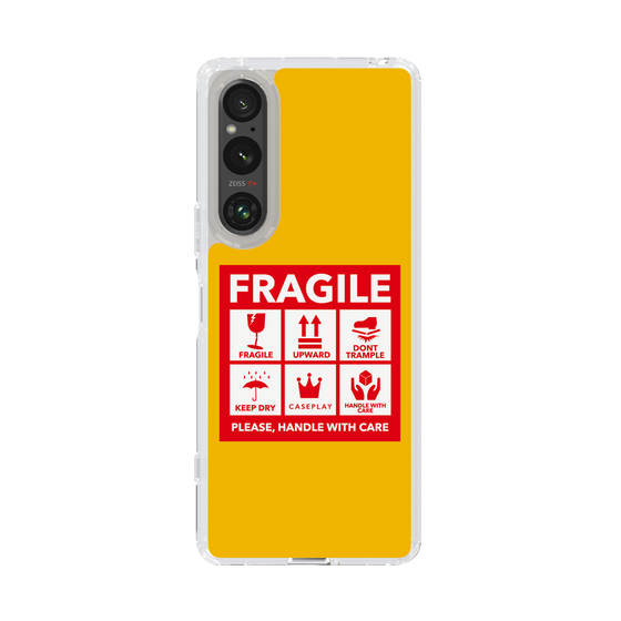 スリムプロテクションケース［ FRAGILE Sticker - Yellow ］