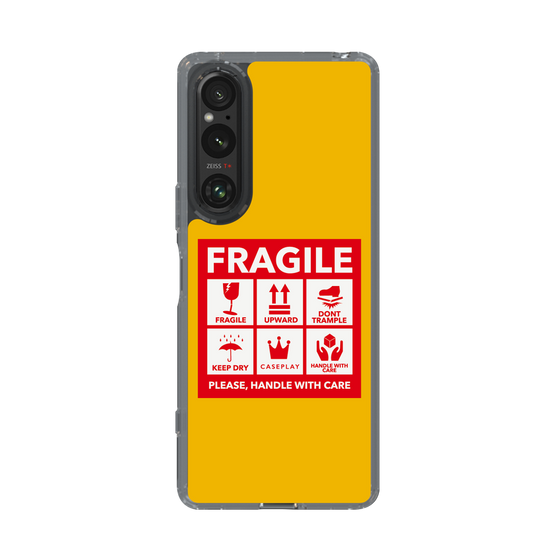 スリムプロテクションケース［ FRAGILE Sticker - Yellow ］