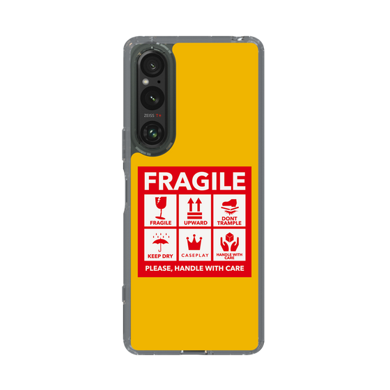 スリムプロテクションケース［ FRAGILE Sticker - Yellow ］