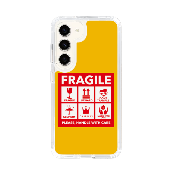 スリムプロテクションケース［ FRAGILE Sticker - Yellow ］
