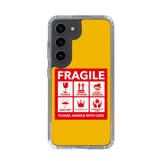 スリムプロテクションケース［ FRAGILE Sticker - Yellow ］
