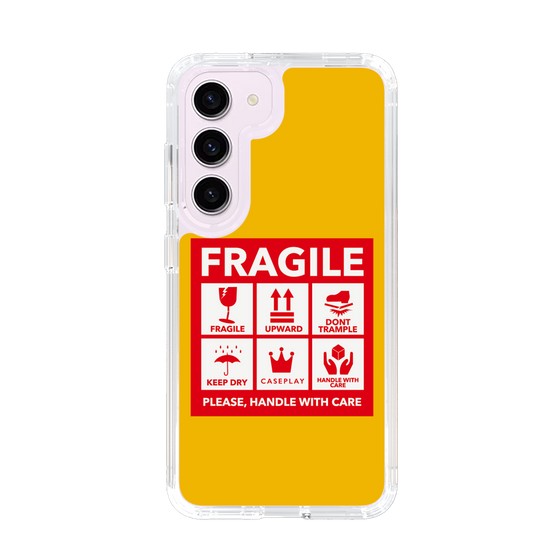 スリムプロテクションケース［ FRAGILE Sticker - Yellow ］
