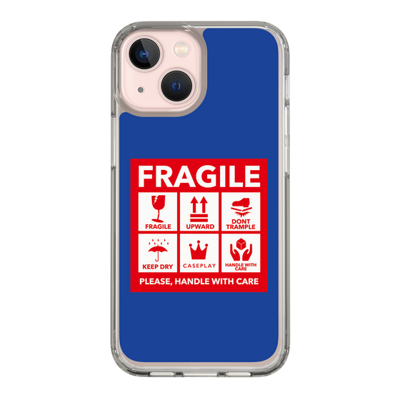 スリムプロテクションケース［ FRAGILE Sticker - Blue ］