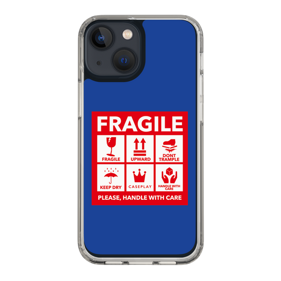 スリムプロテクションケース［ FRAGILE Sticker - Blue ］