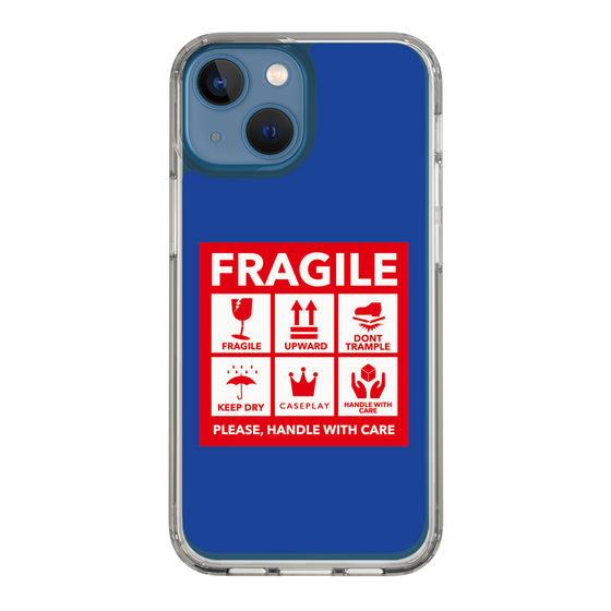 スリムプロテクションケース［ FRAGILE Sticker - Blue ］