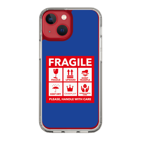 スリムプロテクションケース［ FRAGILE Sticker - Blue ］