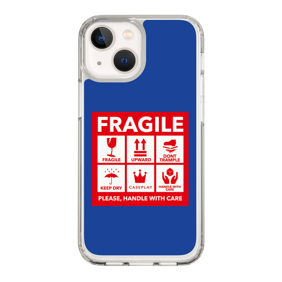 スリムプロテクションケース［ FRAGILE Sticker - Blue ］