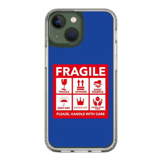 スリムプロテクションケース［ FRAGILE Sticker - Blue ］