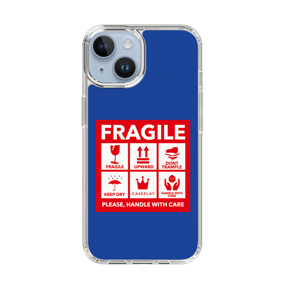 スリムプロテクションケース［ FRAGILE Sticker - Blue ］