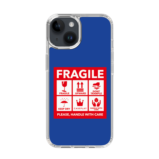 スリムプロテクションケース［ FRAGILE Sticker - Blue ］