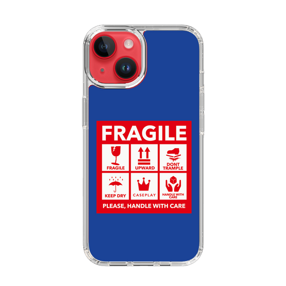 スリムプロテクションケース［ FRAGILE Sticker - Blue ］