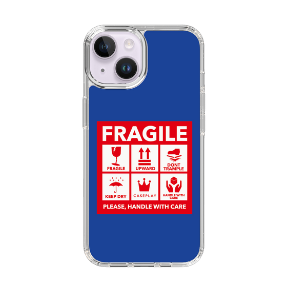 スリムプロテクションケース［ FRAGILE Sticker - Blue ］