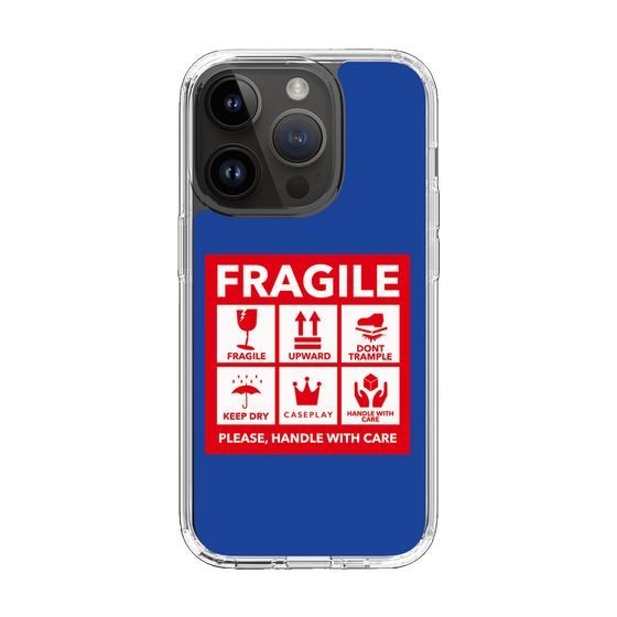 スリムプロテクションケース［ FRAGILE Sticker - Blue ］