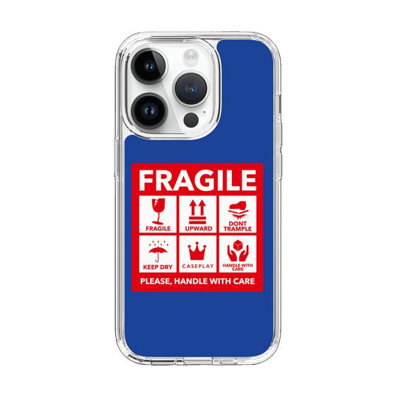 スリムプロテクションケース［ FRAGILE Sticker - Blue ］