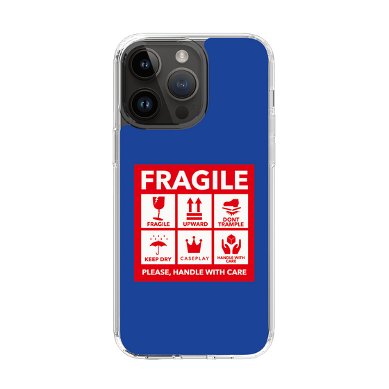 スリムプロテクションケース［ FRAGILE Sticker - Blue ］