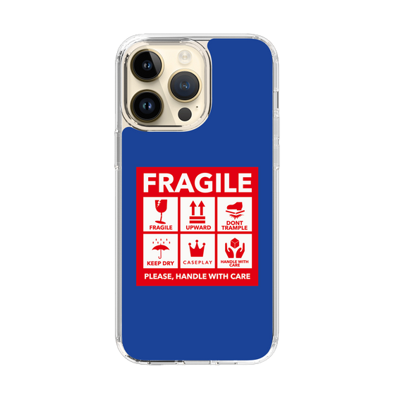 スリムプロテクションケース［ FRAGILE Sticker - Blue ］