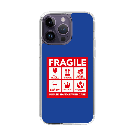 スリムプロテクションケース［ FRAGILE Sticker - Blue ］