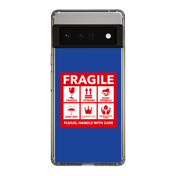 スリムプロテクションケース［ FRAGILE Sticker - Blue ］