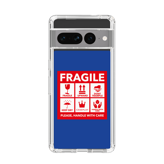 スリムプロテクションケース［ FRAGILE Sticker - Blue ］