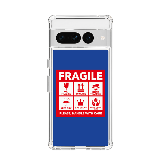 スリムプロテクションケース［ FRAGILE Sticker - Blue ］