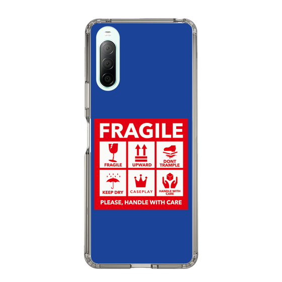 スリムプロテクションケース［ FRAGILE Sticker - Blue ］