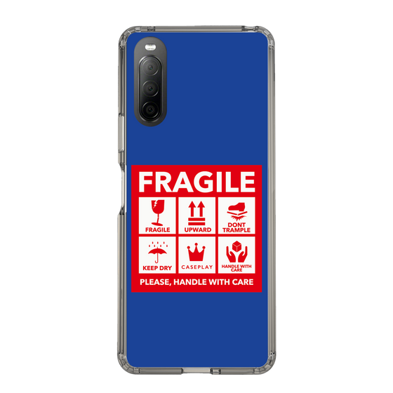 スリムプロテクションケース［ FRAGILE Sticker - Blue ］