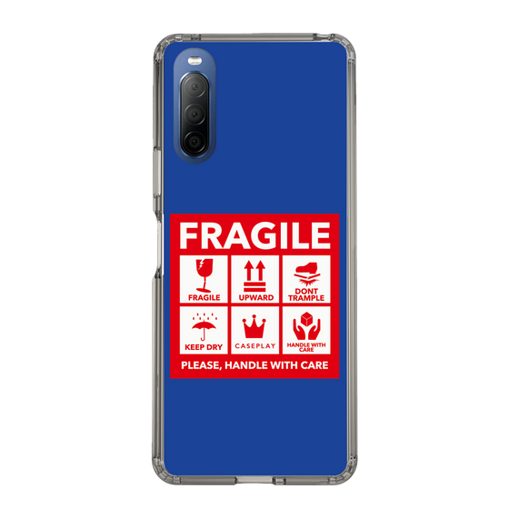 スリムプロテクションケース［ FRAGILE Sticker - Blue ］