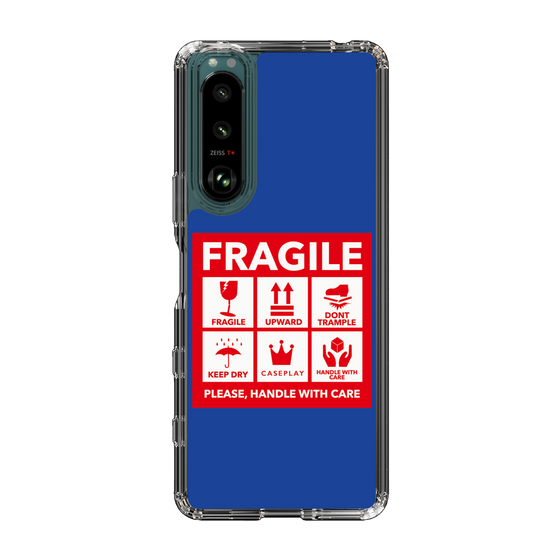 スリムプロテクションケース［ FRAGILE Sticker - Blue ］