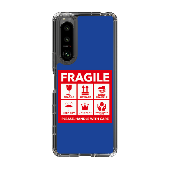 スリムプロテクションケース［ FRAGILE Sticker - Blue ］