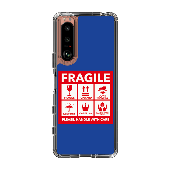 スリムプロテクションケース［ FRAGILE Sticker - Blue ］