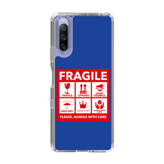 スリムプロテクションケース［ FRAGILE Sticker - Blue ］