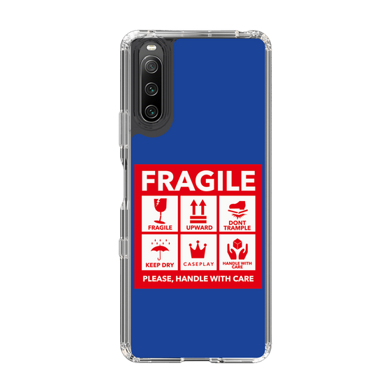 スリムプロテクションケース［ FRAGILE Sticker - Blue ］