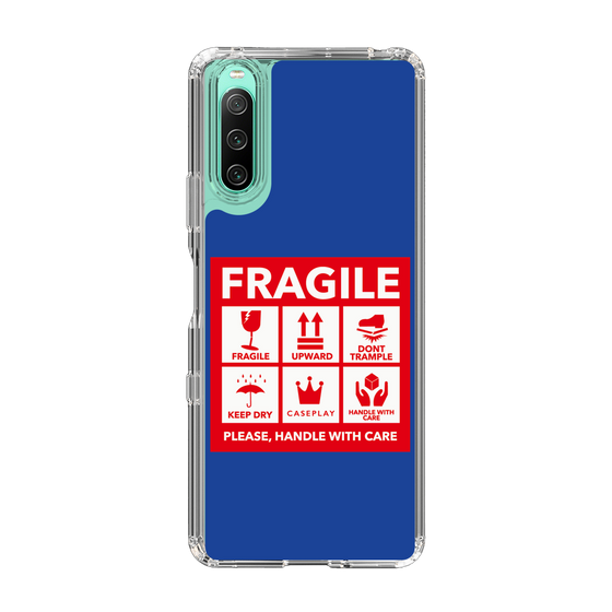 スリムプロテクションケース［ FRAGILE Sticker - Blue ］