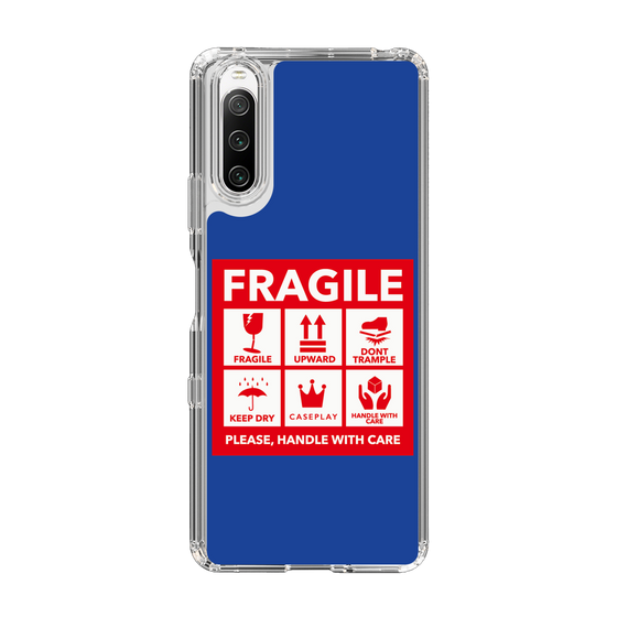 スリムプロテクションケース［ FRAGILE Sticker - Blue ］