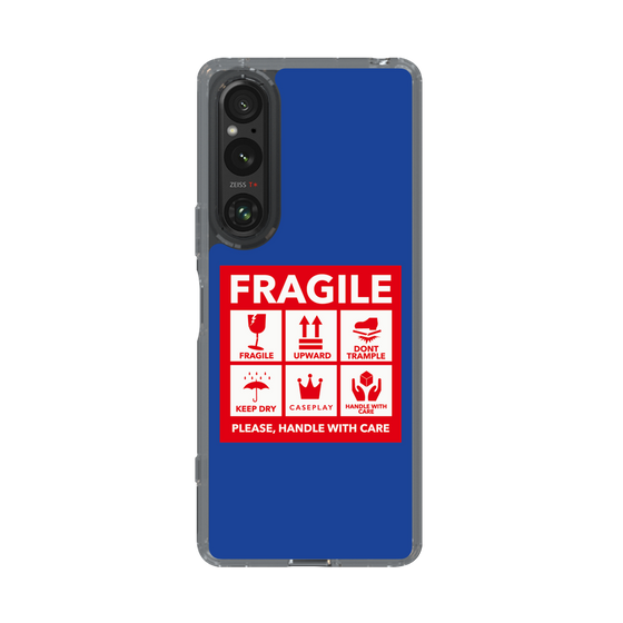 スリムプロテクションケース［ FRAGILE Sticker - Blue ］