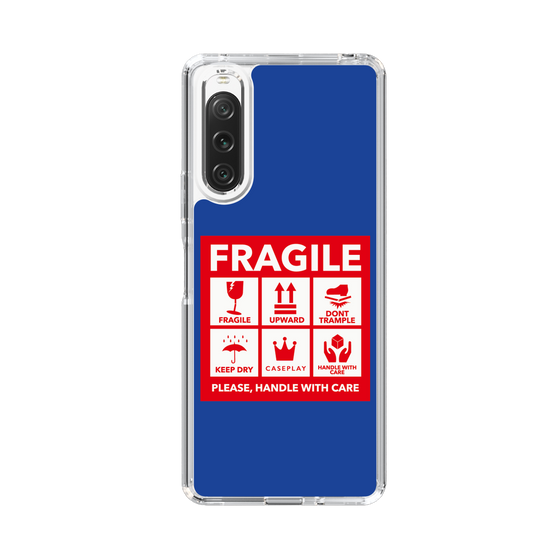 スリムプロテクションケース［ FRAGILE Sticker - Blue ］