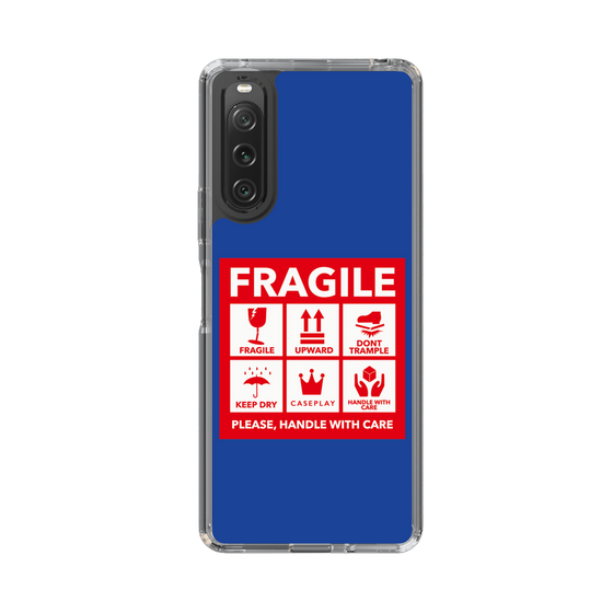 スリムプロテクションケース［ FRAGILE Sticker - Blue ］